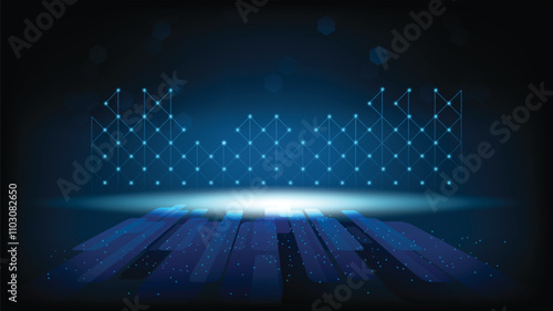 Abstract technology background Hi-tech communication concept, technology, digital business, innovation, science fiction scene vector illustration with copy-space.