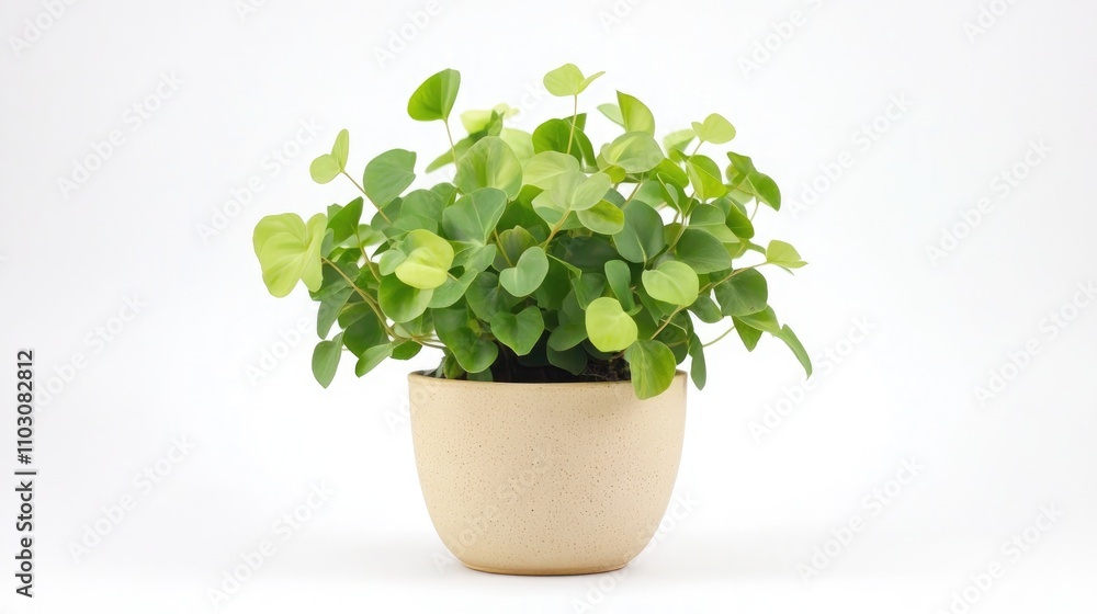 Lemon Button Fern thriving in a round beige pot, showcasing vibrant green leaves against a plain white background for a clean aesthetic. Lemon Button Fern thriving in a round beige pot, showcasing vibrant green leaves against a plain white background for a clean aesthetic.