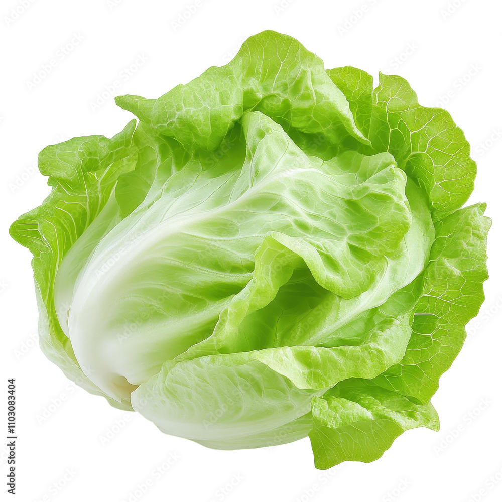 Fototapeta premium A large green leafy vegetable with a white stem Transparent Background