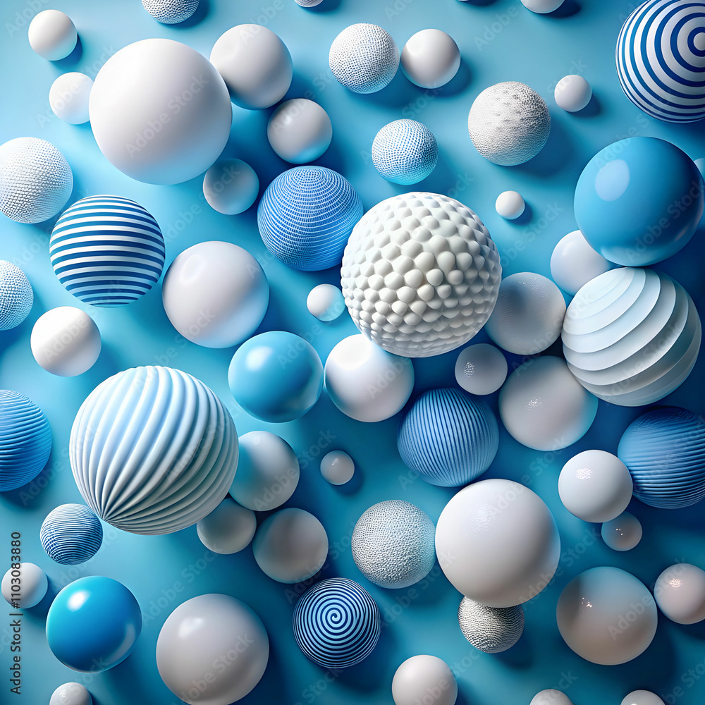 Fototapeta premium Elegant 3D Abstract Background in Blue and White Color Scheme