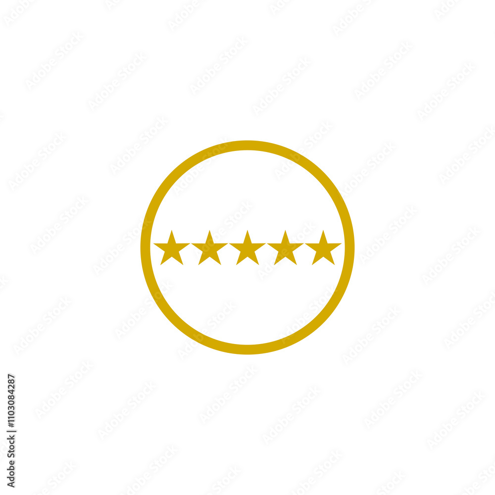 Obraz premium Five stars 5 stars rating concept icon isolated on transparent background