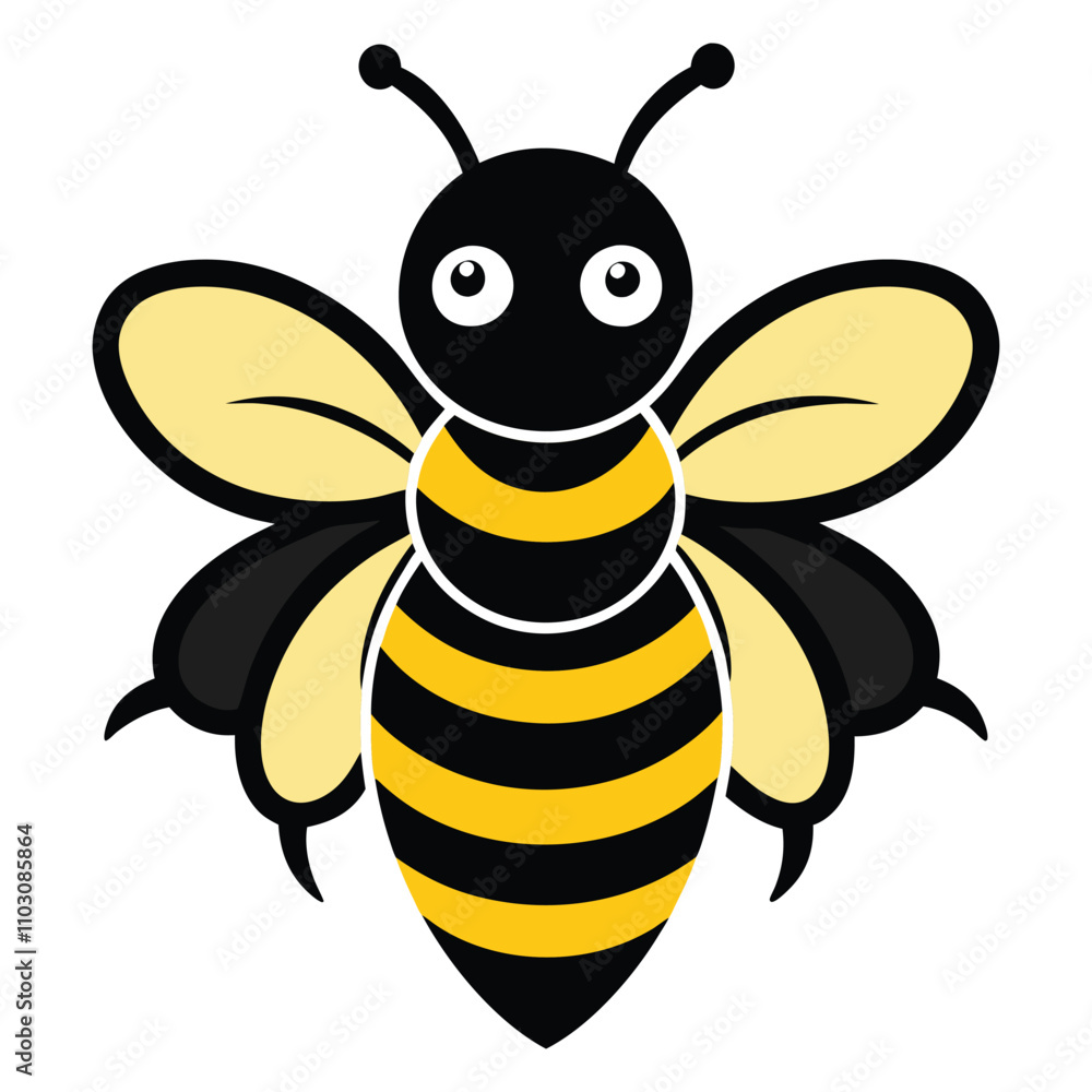 Cute bee silhouette vector Illustration Cute bee silhouette vector Illustration