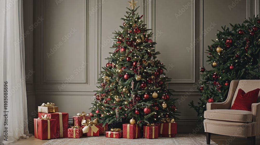 Christmas Joy with Red and Gold Decor Christmas Joy with Red and Gold Decor