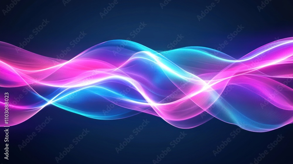 Abstract Neon Waves Flowing Dynamically Across Dark Background Abstract Neon Waves Flowing Dynamically Across Dark Background