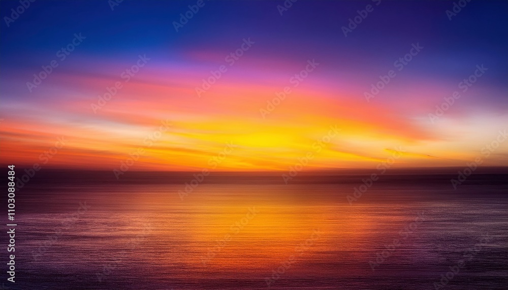 Obraz premium Fiery Sunset Over Calm Ocean 