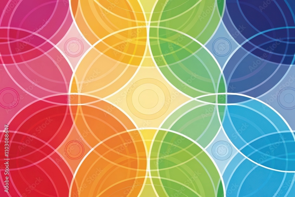 Abstract Colorful Overlapping Circles Design with Gradient Hues Abstract Colorful Overlapping Circles Design with Gradient Hues