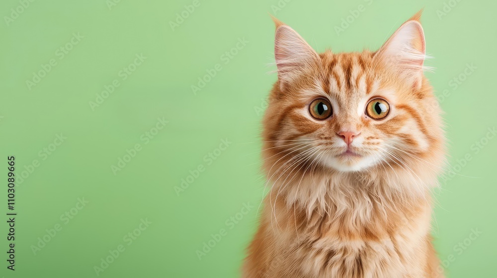 Cat advertise healthy concept. Minimalist billboard design of a smiling cat with a bold headline Healthy Food Happy Cat over a fresh green background Cat advertise healthy concept. Minimalist billboard design of a smiling cat with a bold headline Healthy Food Happy Cat over a fresh green background