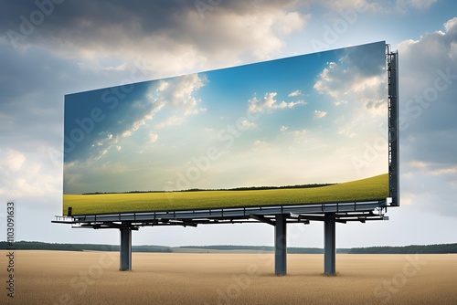 mockup billboard sign designs with divided sections or empty spaces for graphic designers. photo