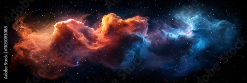 Nebula-like abstract cloud swirls cosmic energy