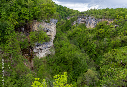 nature park , a walk along the riverbed with an overview of the stone bottom and banks