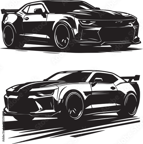 Camaro Car silhouette vector Images