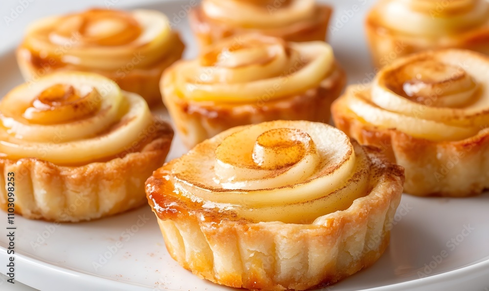 mini almond vanilla apple tarts, Generative AI mini almond vanilla apple tarts, Generative AI