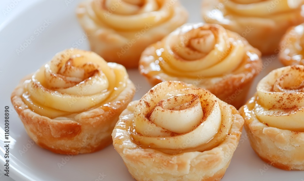 mini almond vanilla apple tarts, Generative AI mini almond vanilla apple tarts, Generative AI