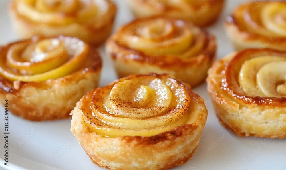 mini almond vanilla apple tarts, Generative AI mini almond vanilla apple tarts, Generative AI