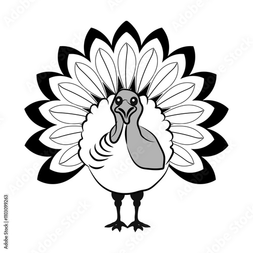 Thanksgiving day turkey clipart design.