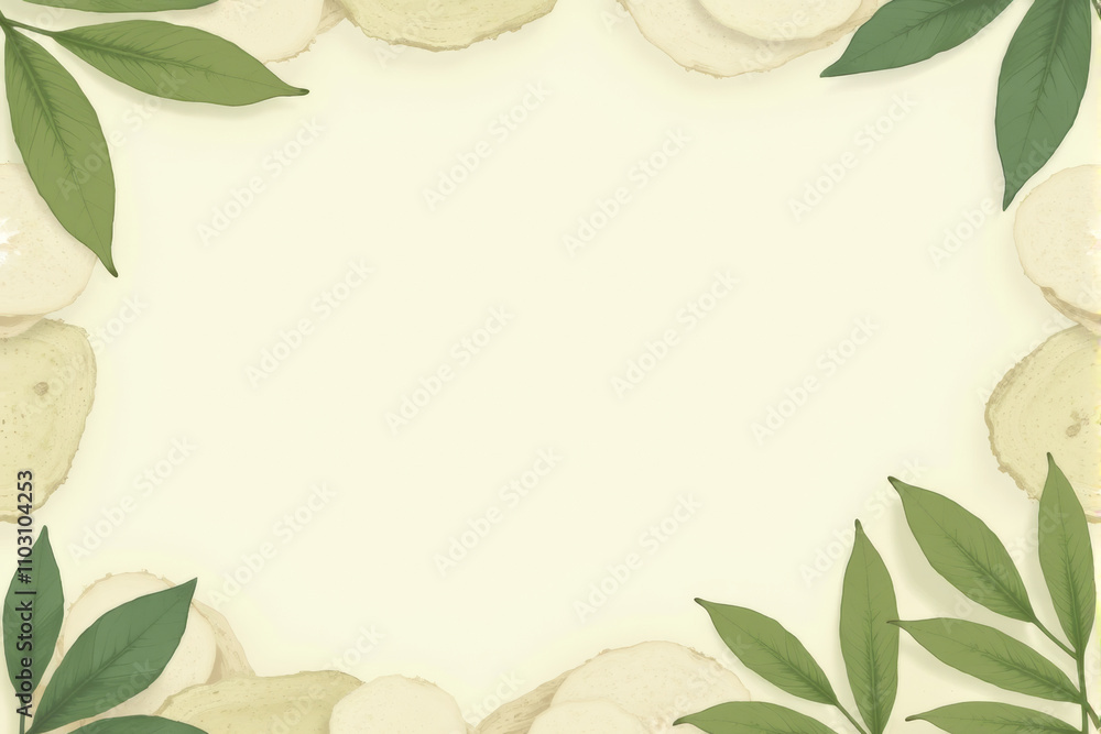 A frame of lush green leaves encircles on background. A frame of lush green leaves encircles on background.