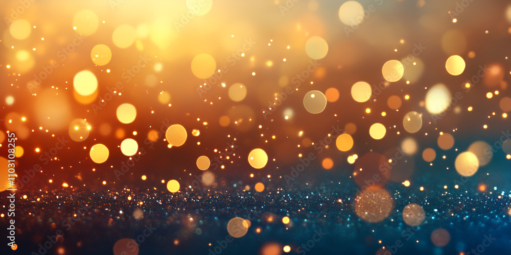 Golden Bokeh Light Effect on a Warm Background Golden Bokeh Light Effect on a Warm Background