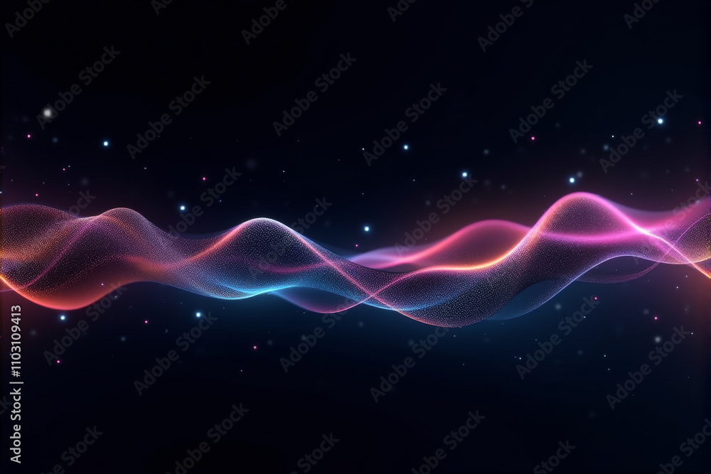 A cosmic abstract wave of glowing particles A cosmic abstract wave of glowing particles