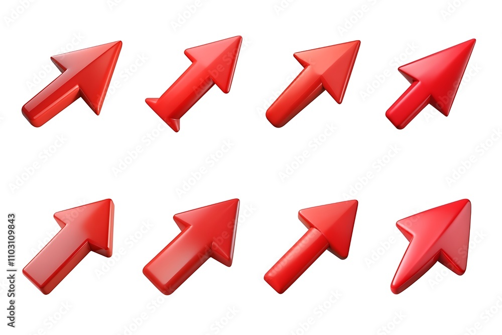 Red arrow 3d icon, figure, object, design, creative, modern, graphic, vector, illustration, on white background Red arrow 3d icon, figure, object, design, creative, modern, graphic, vector, illustration, on white background