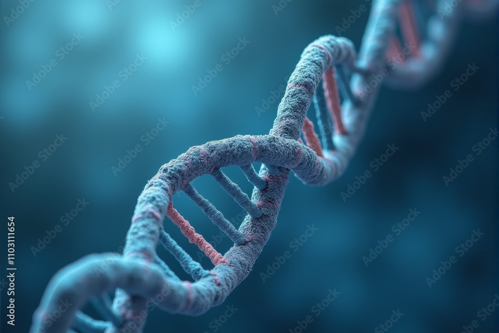 A microscopic view of a DNA molecule, A microscopic view of a DNA molecule,