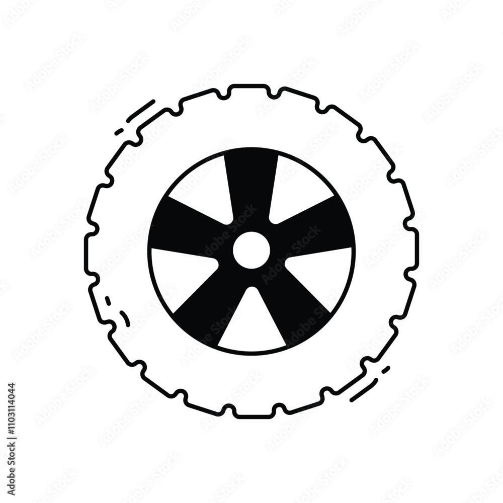 Obraz premium Tire vector icon