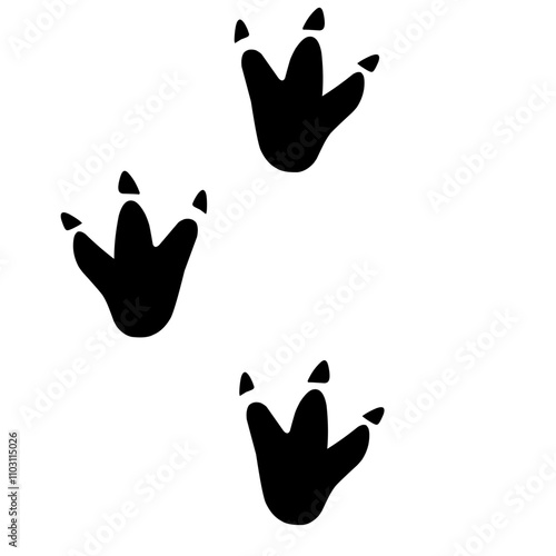 Dinosaur footprint vector icon black color isolated on white background.