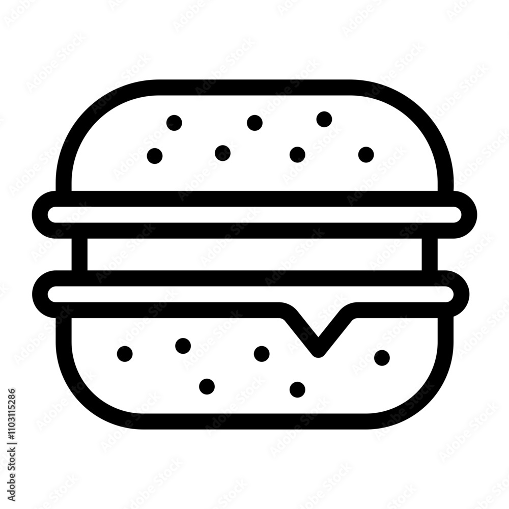 double cheese burger line icon double cheese burger line icon