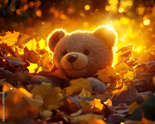 Here is the image of a teddy bear with a bowtie
