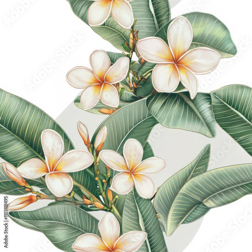 Wallpaper Mural Frangipani Flowers Design Assets Torontodigital.ca