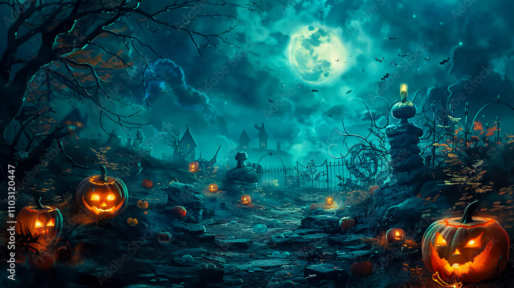 Ghostly figures drifting through a haunted corn maze at night. Ghostly figures drifting through a haunted corn maze at night.