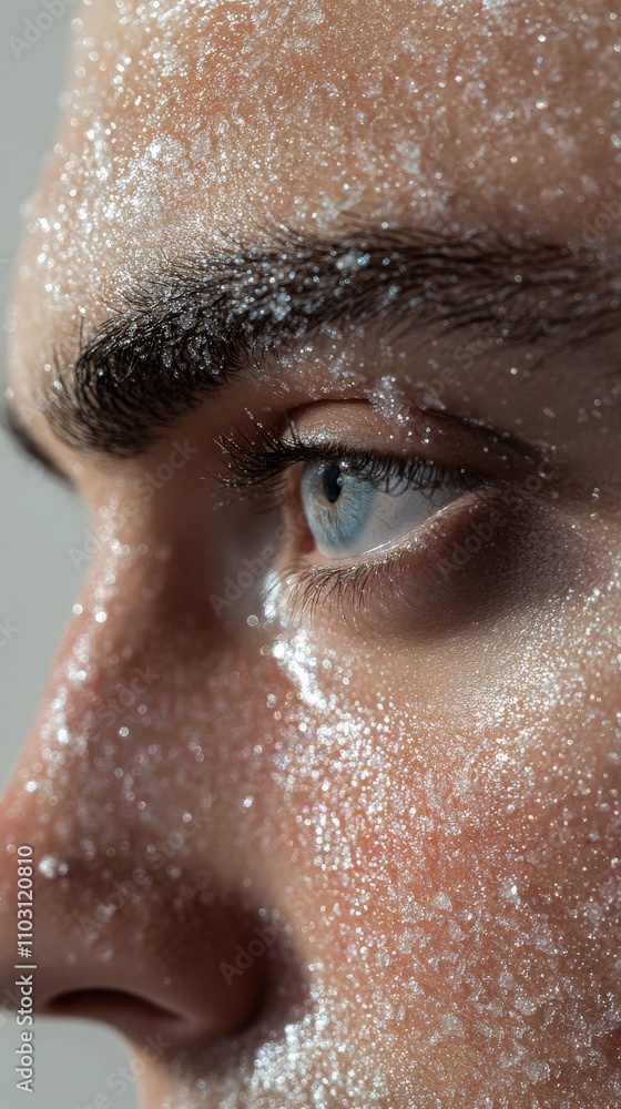 Close-Up of Man's Face with Exfoliating Facial Scrub in Minimalist Skincare Routine
Close-Up of Man's Face with Exfoliating Facial Scrub in Minimalist Skincare Routine