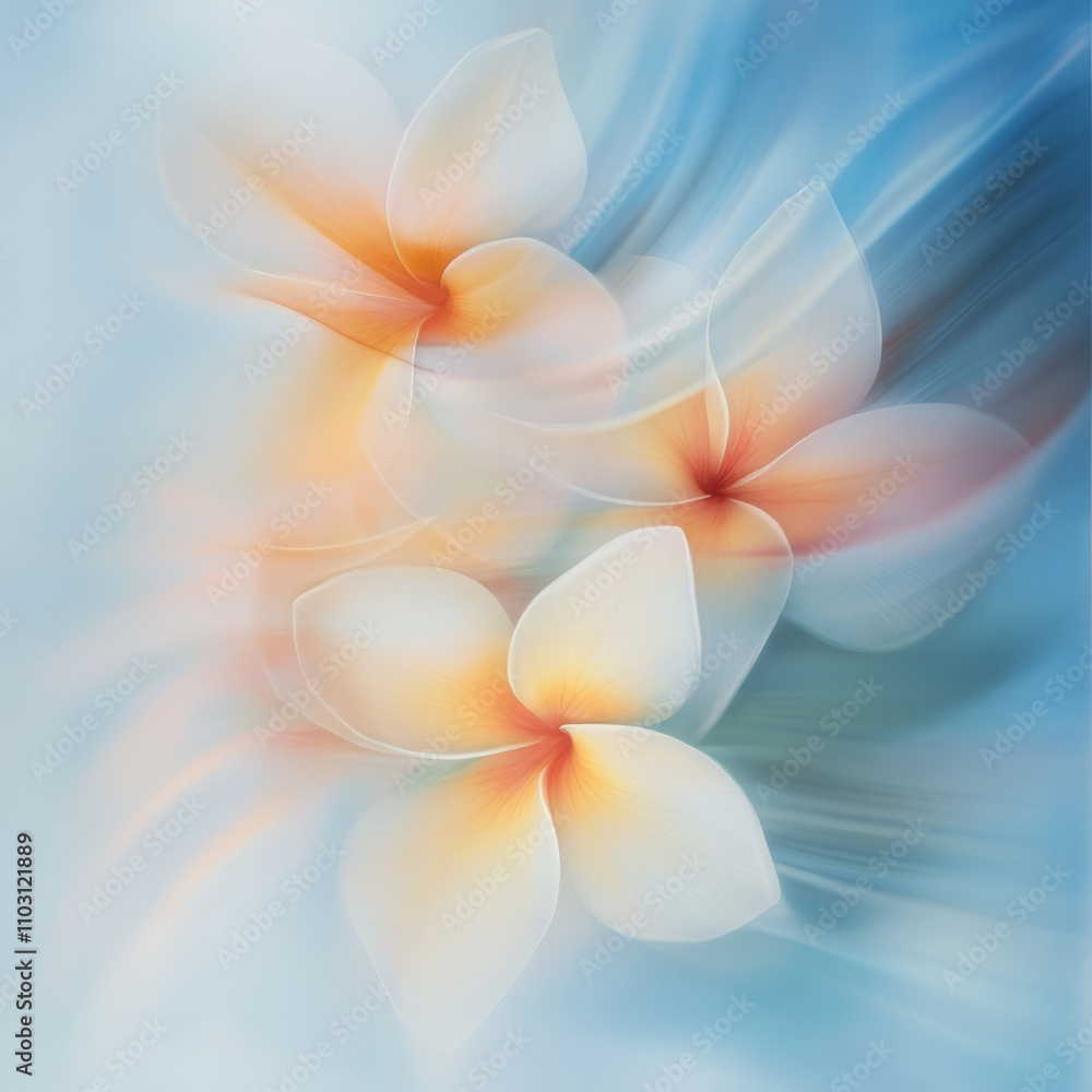 Fototapeta premium Frangipani Floral Graphic Design Assets