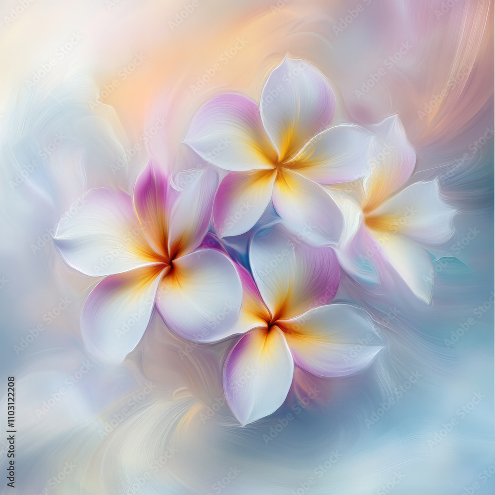 Fototapeta premium Frangipani Floral Graphic Design Assets