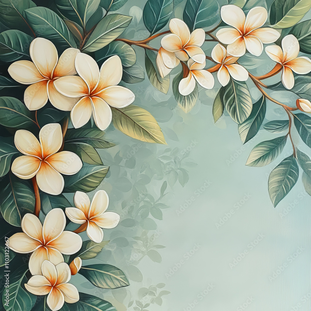 Obraz premium Frangipani Floral Graphic Design Assets