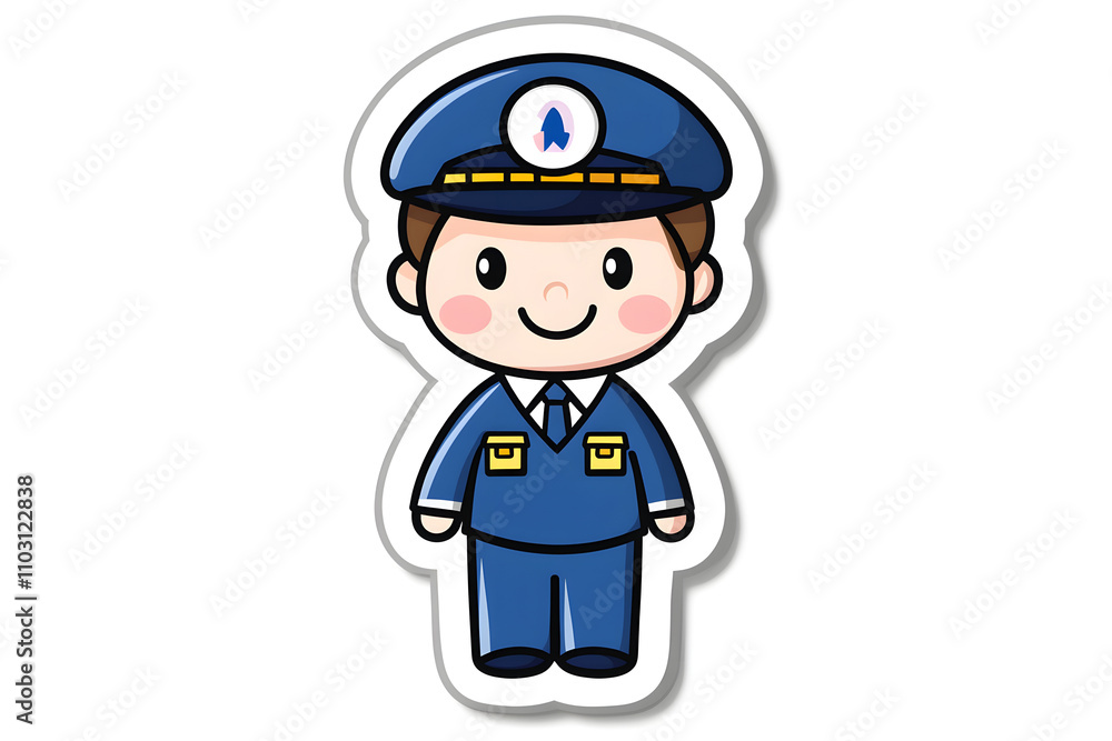 Cute Air Traffic Character Sticker Illustration Cute Air Traffic Character Sticker Illustration