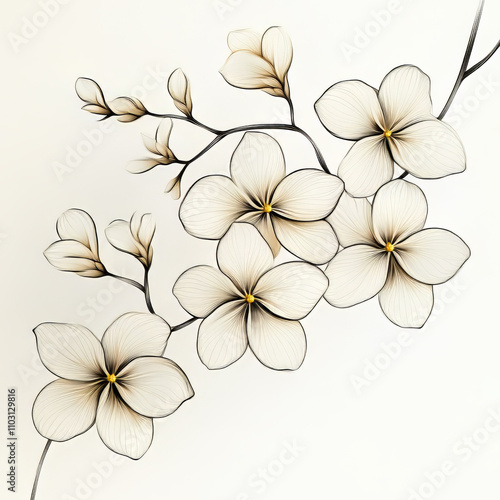 Frangipani Flower Illustration Graphic Design Asset