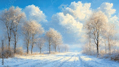 Winter wonderland scenic view snowy landscape nature photography tranquil environment