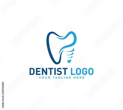 Dentist dental implants logo design, Vector illustration.