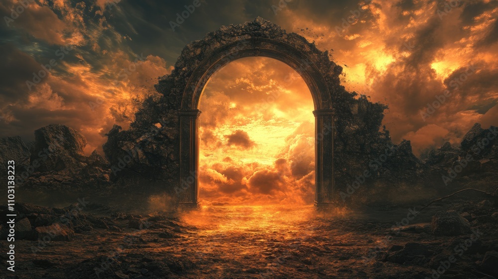 Fototapeta premium Desert Gate at Sunset