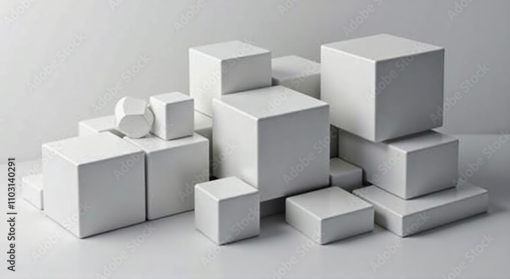 Obraz premium 3d white cubes