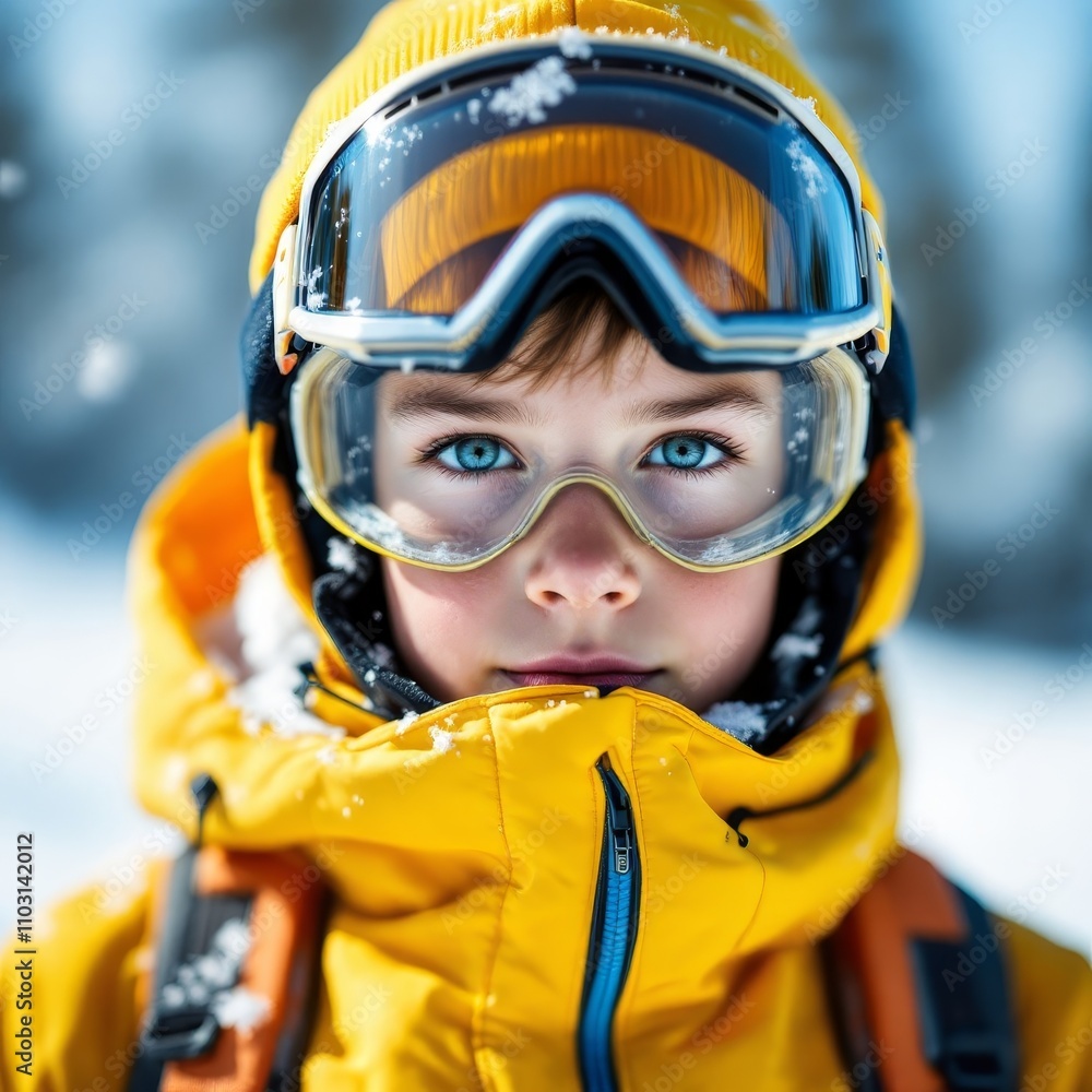 Child having fun at ski resort Child having fun at ski resort