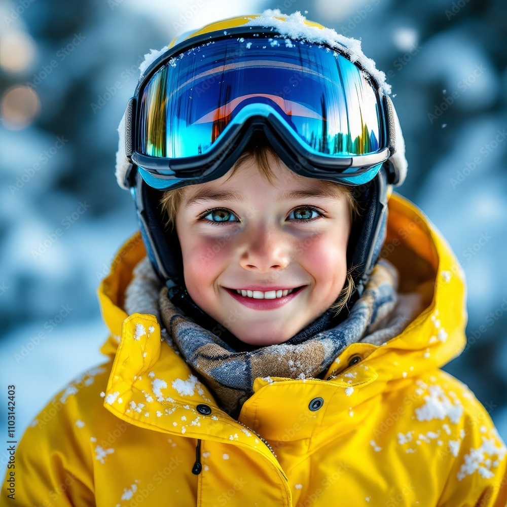 Child having fun at ski resort Child having fun at ski resort