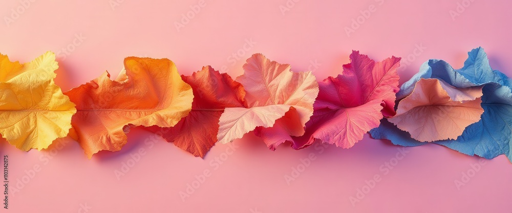 Obraz premium A colorful piece of fabric is folded into a rainbow shape. The colors are bright and vibrant, creating a cheerful and lively mood. Concept of creativity and playfulness