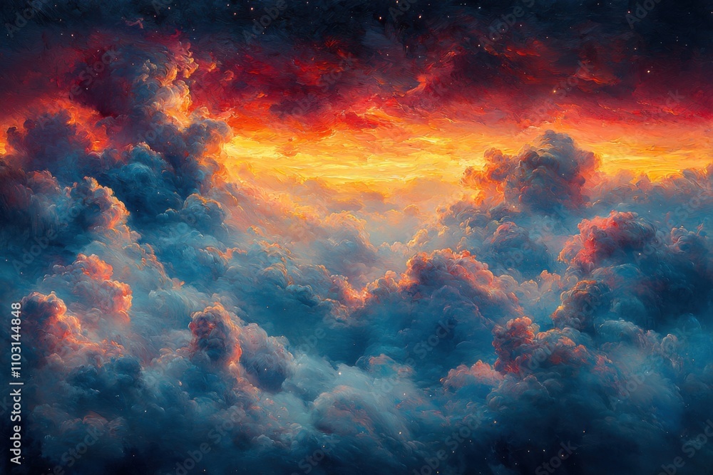 Dreamlike Cloudscape Sunset Sky Fantasy Space Art Dreamlike Cloudscape Sunset Sky Fantasy Space Art