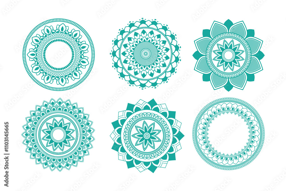 Ornamental luxury mandala pattern set design Ornamental luxury mandala pattern set design