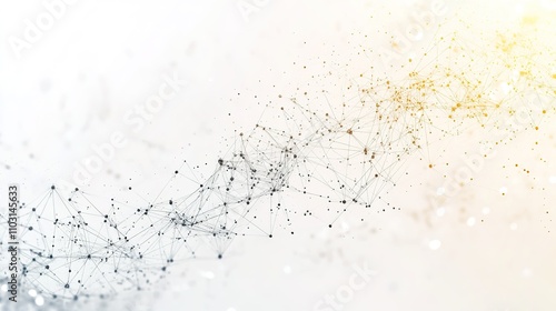 Abstract network connections with dots and lines on white gradie photo