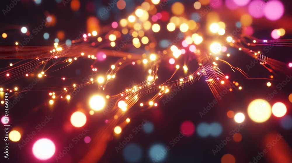 Fototapeta premium Colorful Lights and Bokeh Effect with Abstract Background Vibes
