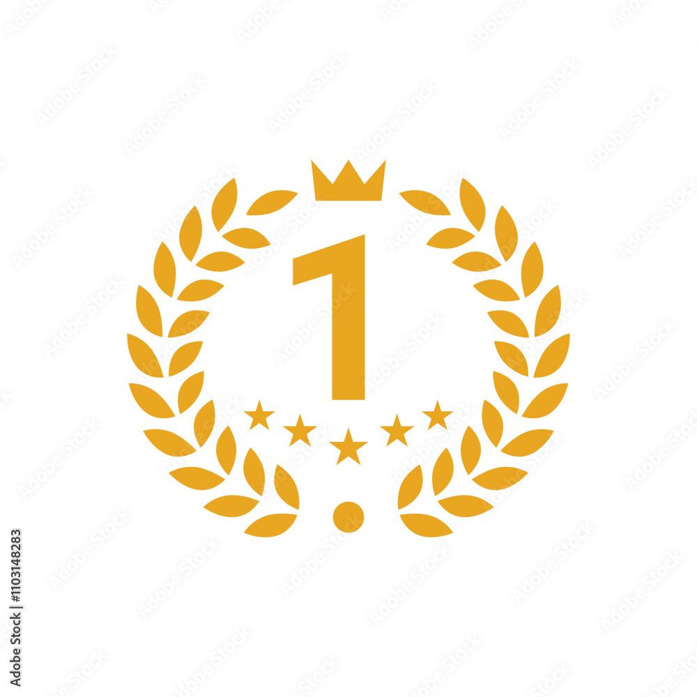 first number place golden crown design template first number place golden crown design template