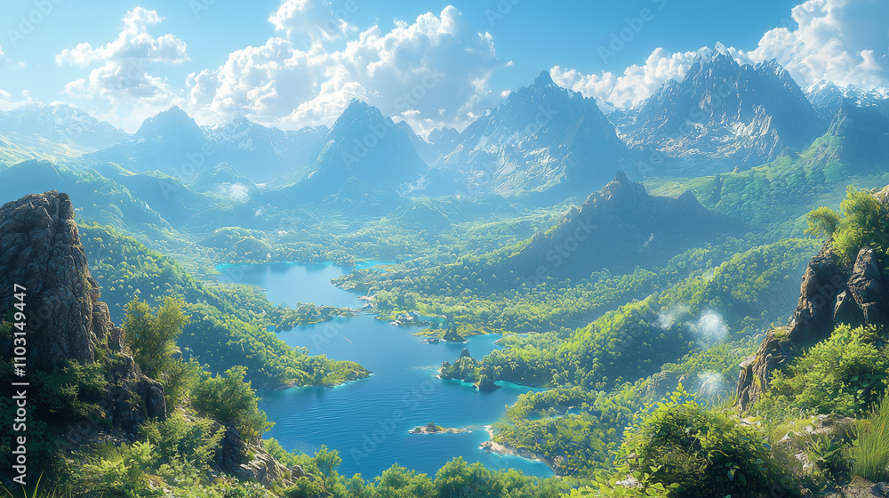 A breathtaking natural landscape featuring towering mountains, vast skies, and stunning scenery, evoking a sense of awe and tranquility in nature. A breathtaking natural landscape featuring towering mountains, vast skies, and stunning scenery, evoking a sense of awe and tranquility in nature.