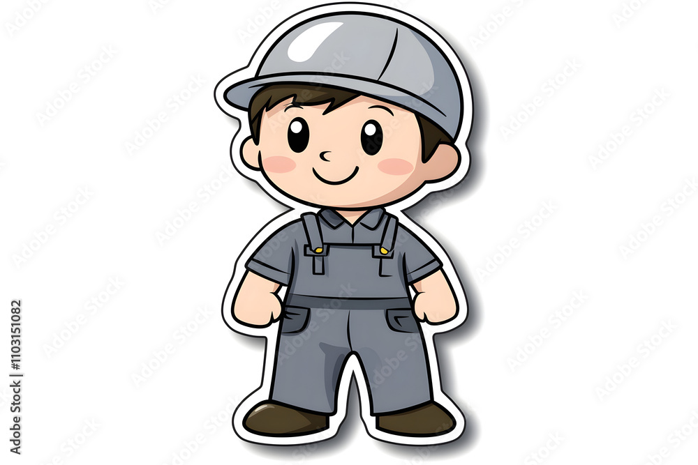 Cute Plumber Vector Illustration for Stickers Cute Plumber Vector Illustration for Stickers